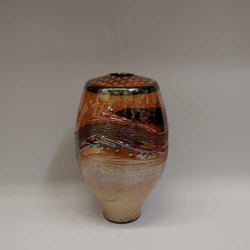 #220431A Raku Glitter Glaze 9x5.5 $42 at Hunter Wolff Gallery